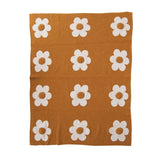 Creative Co-Op Creative Co-op Cotton Knit Baby Blanket with Flowers & Tufting - Little Miss Muffin Children & Home