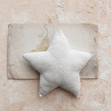 Creative Co-op 14" Recycled Cotton Crocheted Star Shaped Pillow, Cream