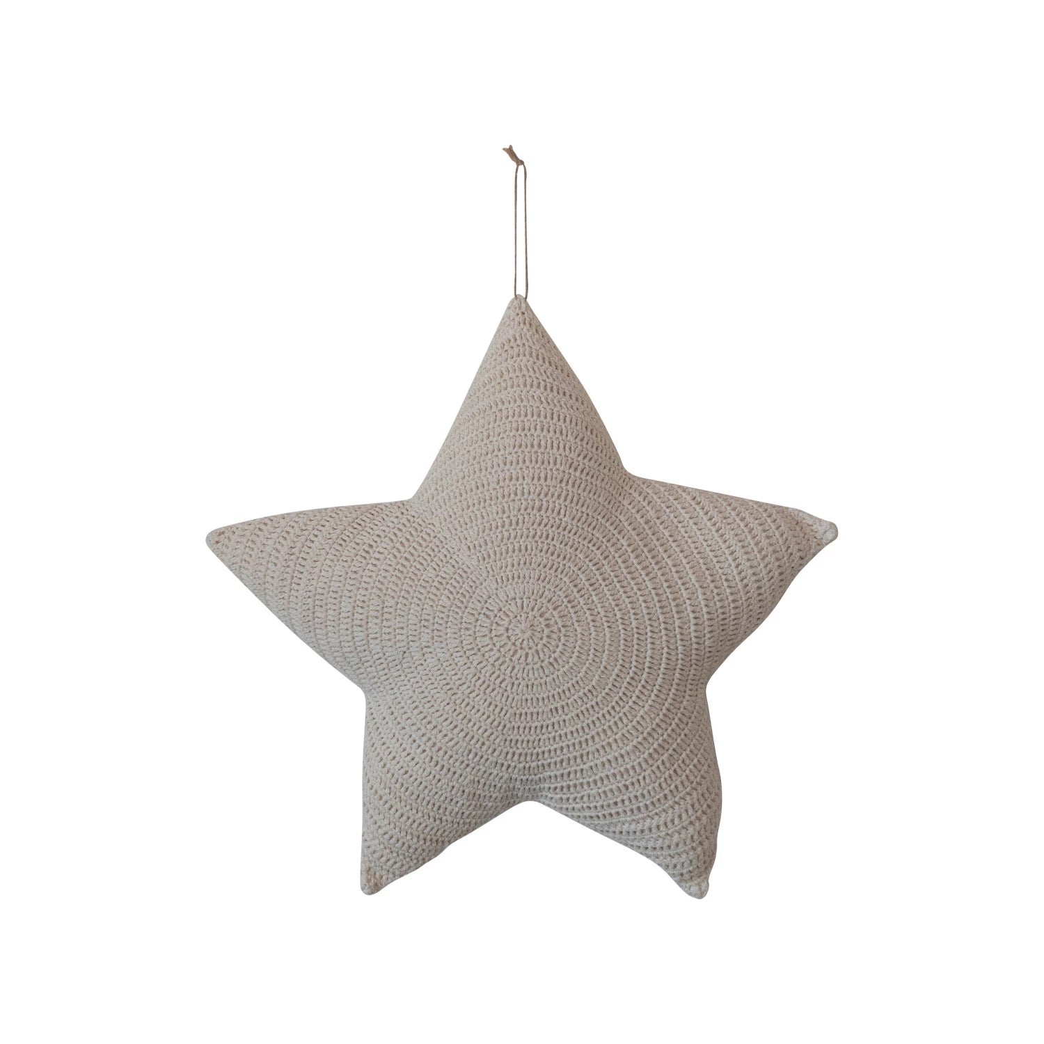 Creative Co-op Creative Co-op 14" Recycled Cotton Crocheted Star Shaped Pillow, Cream - Little Miss Muffin Children & Home