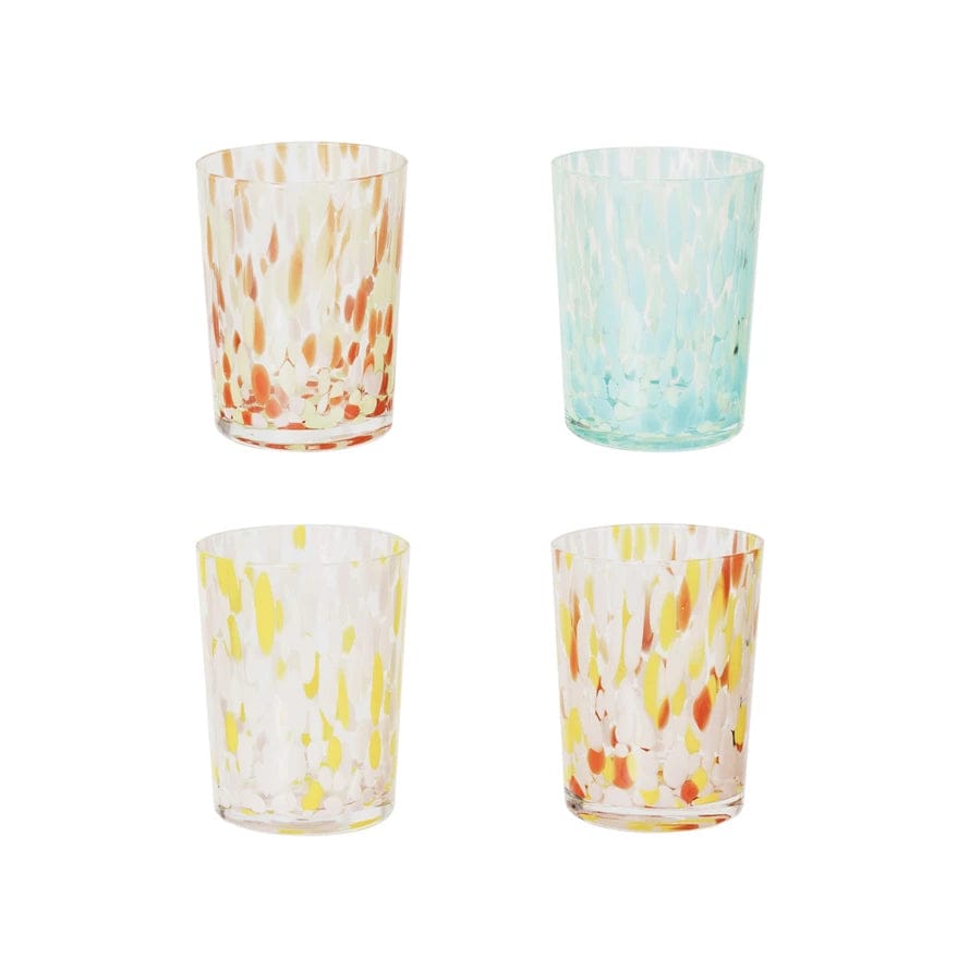 Creative Co-op 12oz Blown Confetti Drinking Glass, 4 Styles Available - Little Miss Muffin Children & Home