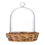 Creative Co-Op Creative Co-op Decorative Glass Cloche with Woven Willow Base - Little Miss Muffin Children & Home