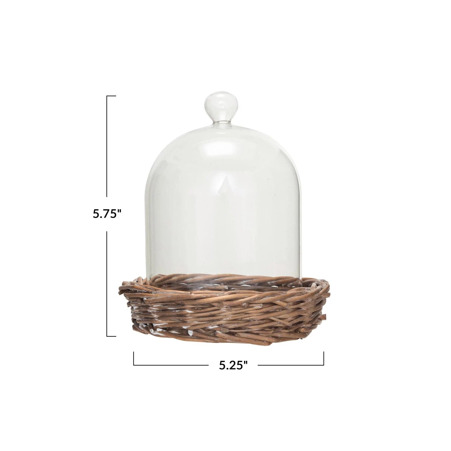 Creative Co-Op Creative Co-op Decorative Glass Cloche with Woven Willow Base - Little Miss Muffin Children & Home