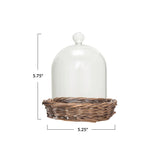 Creative Co-Op Creative Co-op Decorative Glass Cloche with Woven Willow Base - Little Miss Muffin Children & Home