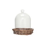 Creative Co-Op Creative Co-op Decorative Glass Cloche with Woven Willow Base - Little Miss Muffin Children & Home