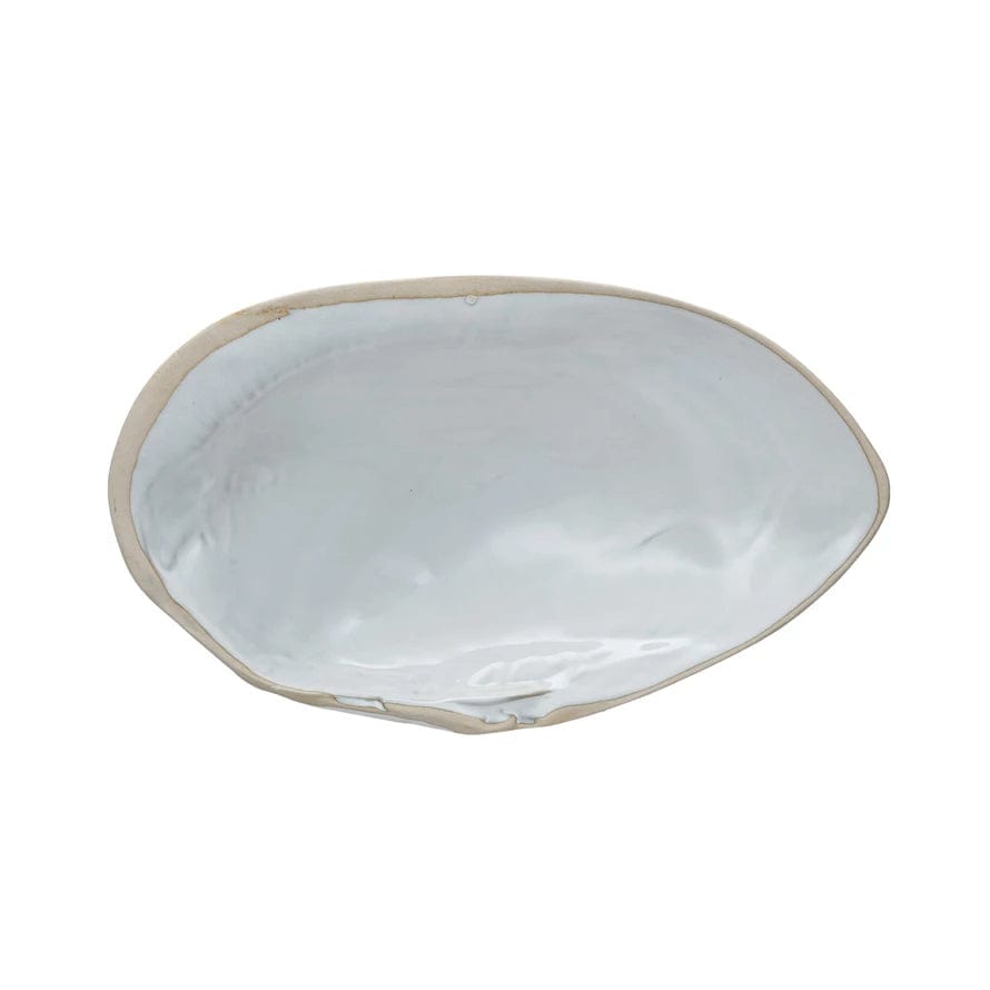 Creative Co-Op Creative Co-op Stoneware Oyster Shell Shaped Dish - Little Miss Muffin Children & Home