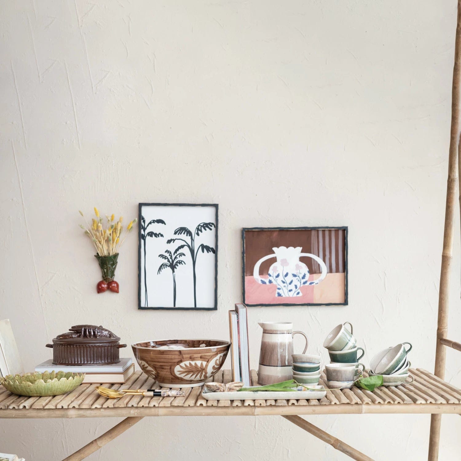 Creative Co-Op Creative Co-op 8 oz. Striped Stoneware Bowl with Handle - Little Miss Muffin Children & Home