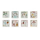 Creative Co-op 6" Square Stoneware Plate with Cocktail Recipe, 8 Style Available