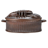 Creative Co-op Brown Matte 2 Quart Stoneware Baker with Lobster Handle (Each One Will Vary)