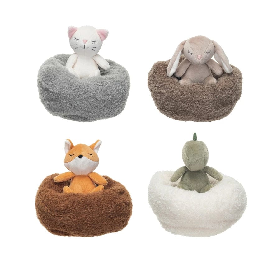 Creative Co-Op Creative Co-op Mini Plush Animal with Bean Bag - Little Miss Muffin Children & Home