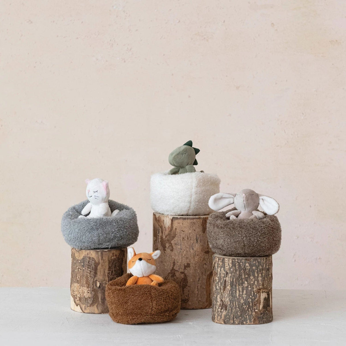 Creative Co-Op Creative Co-op Mini Plush Animal with Bean Bag - Little Miss Muffin Children & Home