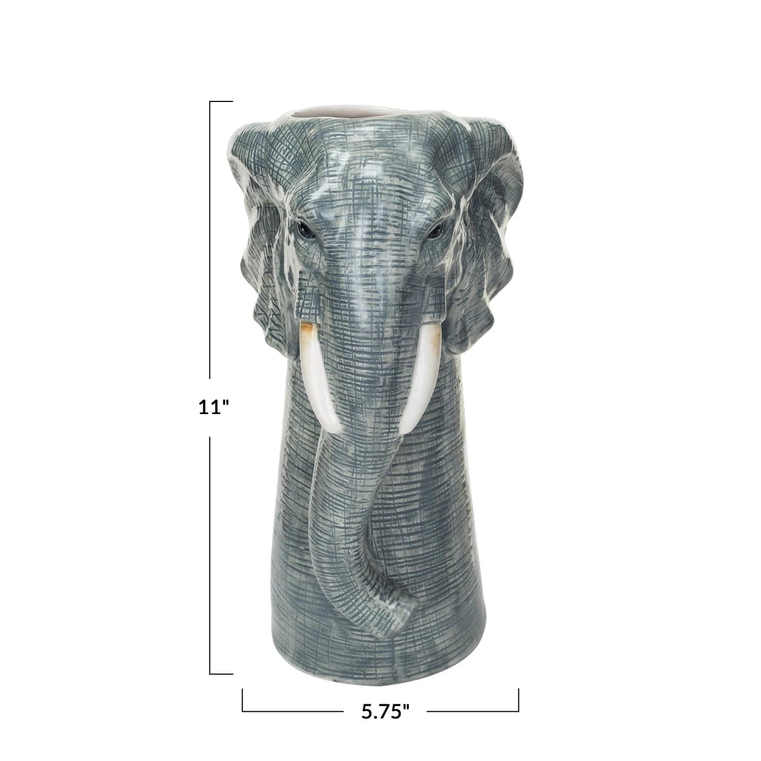 Creative Co-Op Creative Co-op Hand-Painted Stoneware Elephant Vase - Little Miss Muffin Children & Home