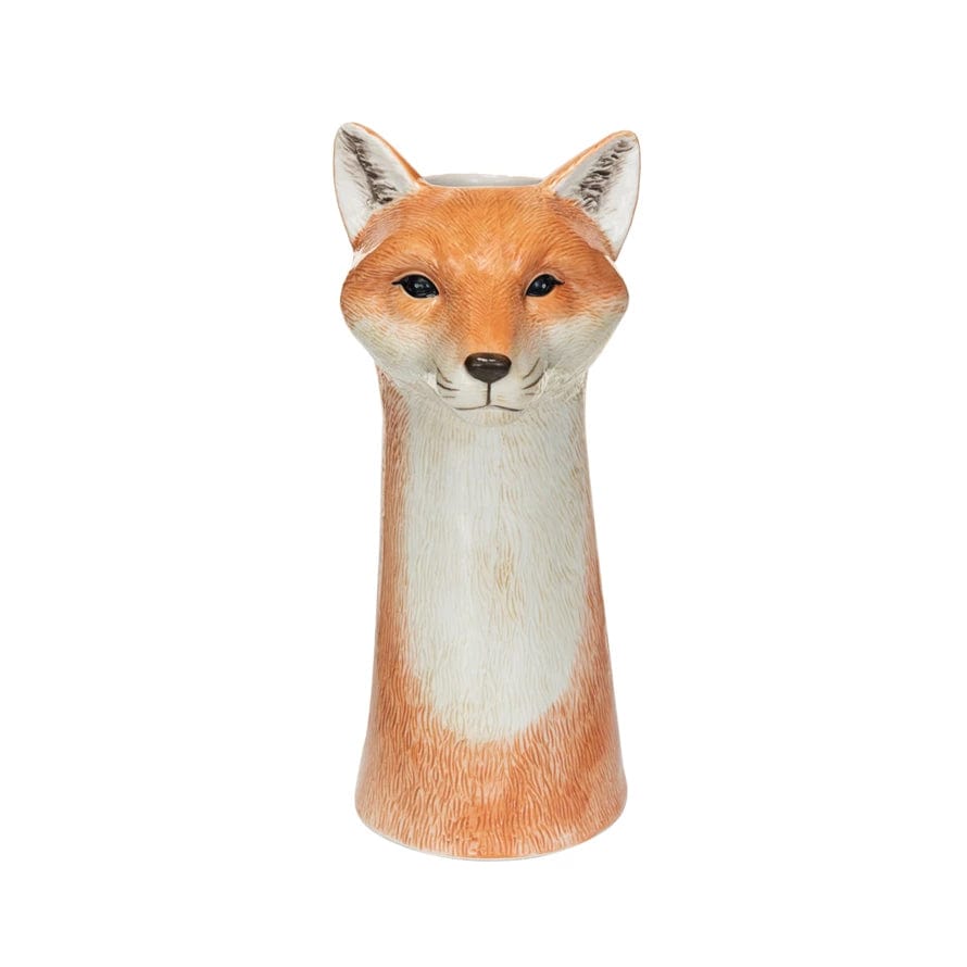 Creative Co-Op Creative Co-op Hand-Painted Stoneware Fox Vase - Little Miss Muffin Children & Home
