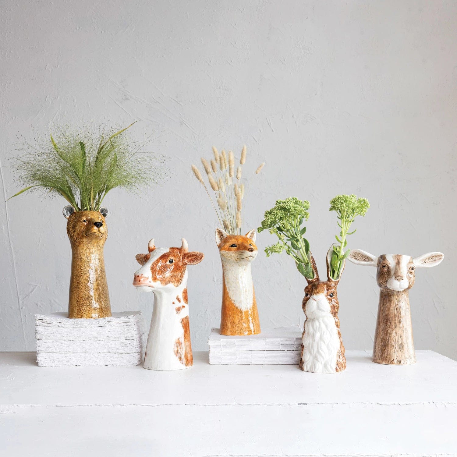 Creative Co-Op Creative Co-op Hand-Painted Stoneware Fox Vase - Little Miss Muffin Children & Home
