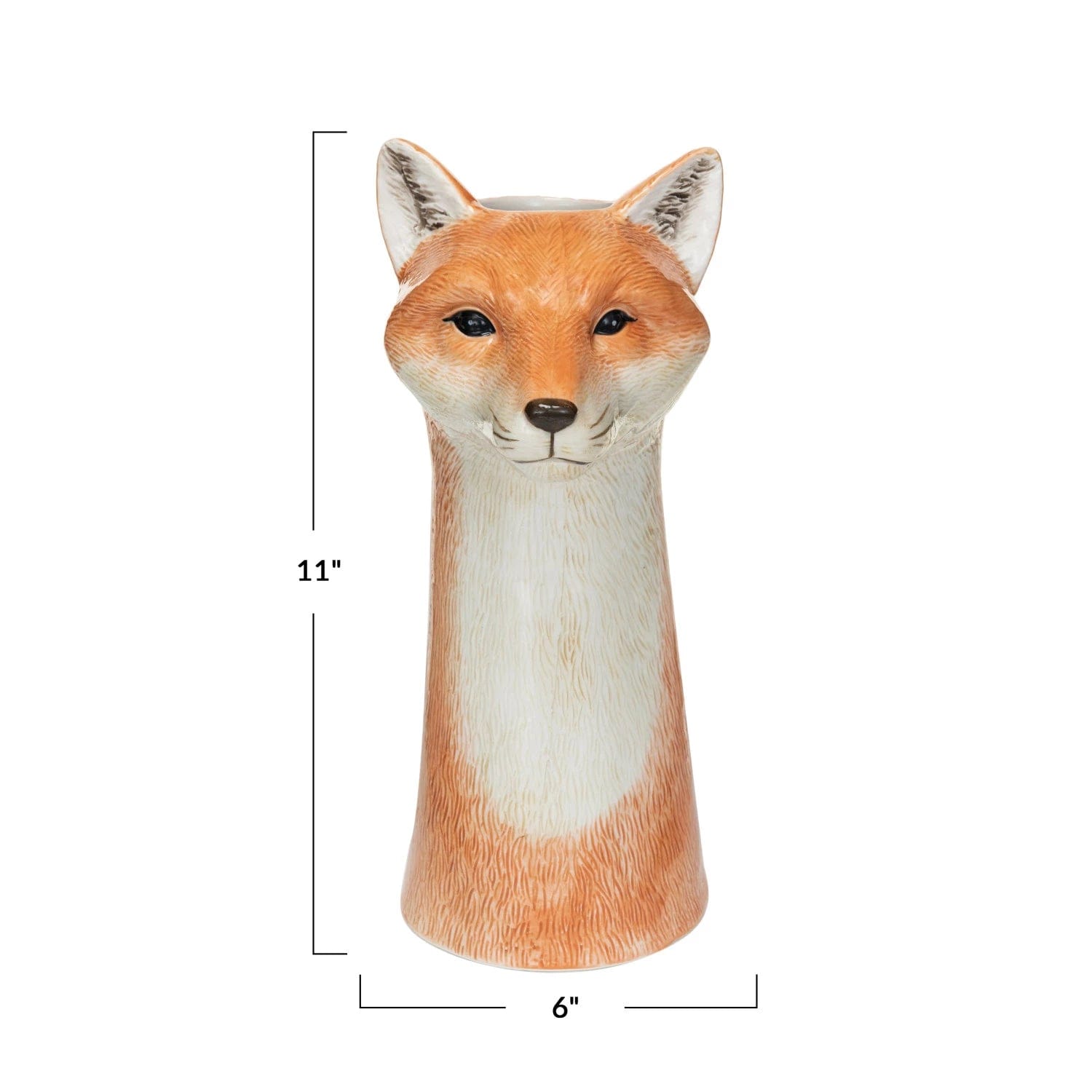 Creative Co-Op Creative Co-op Hand-Painted Stoneware Fox Vase - Little Miss Muffin Children & Home