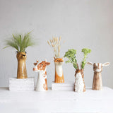 Creative Co-Op Creative Co-op Hand-Painted Stoneware Fox Vase - Little Miss Muffin Children & Home