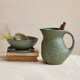 Creative Co-op 2-1/2 Quart Stoneware Pitcher (Each One Will Vary)