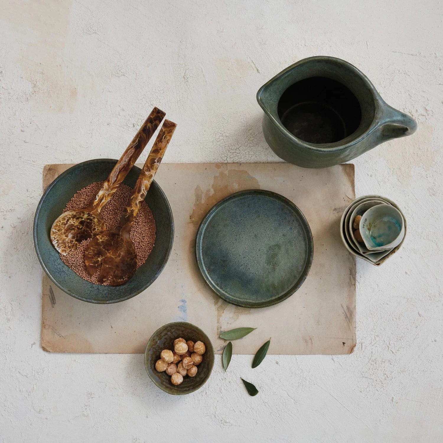 Creative Co-op Creative Co-op 2-1/2 Quart Stoneware Pitcher (Each One Will Vary) - Little Miss Muffin Children & Home