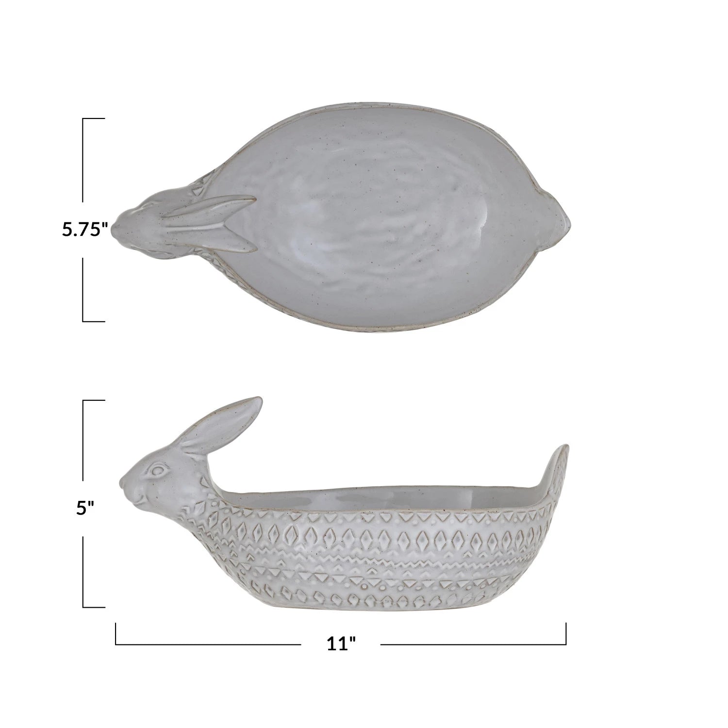 Creative Co-Op Creative Co-op Debossed Stoneware Rabbit Bowl - Little Miss Muffin Children & Home