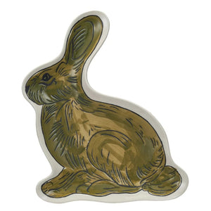 Creative Co-Op Creative Co-op Hand-Painted Stoneware Rabbit Shaped Plate - Little Miss Muffin Children & Home