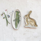 Creative Co-Op Creative Co-op Hand-Painted Stoneware Rabbit Shaped Plate - Little Miss Muffin Children & Home