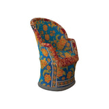 Creative Co-op Handmade Vintage Cotton Kantha Upholstered Cane Chair (Each Pattern Will Vary)