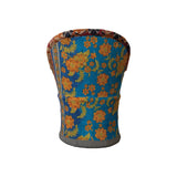 Creative Co-op Handmade Vintage Cotton Kantha Upholstered Cane Chair (Each Pattern Will Vary)