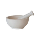 Creative Co-op 8" Round x 3" H Stoneware Mortar & Pestle in White