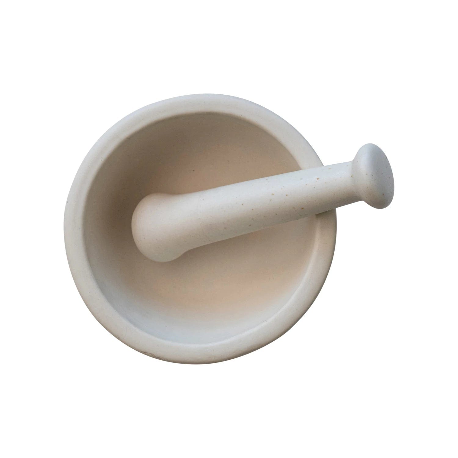 Creative Co-op Creative Co-op 8" Round x 3" H Stoneware Mortar & Pestle in White - Little Miss Muffin Children & Home