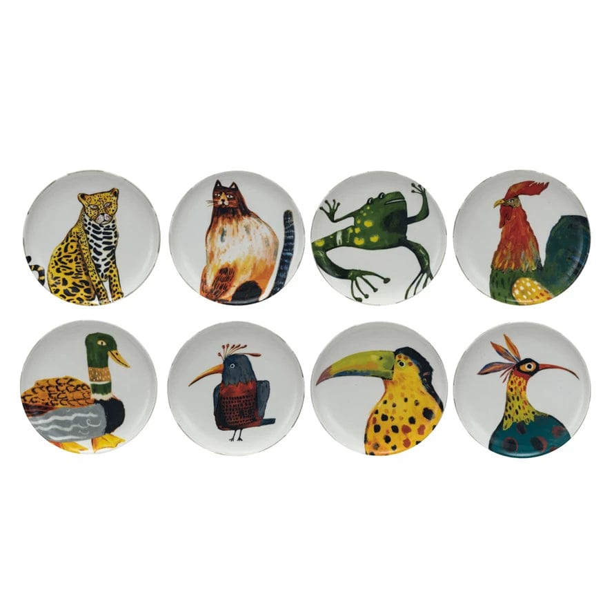 Creative Co-Op Creative Co-op Stoneware Animal Plate with Animal - Little Miss Muffin Children & Home