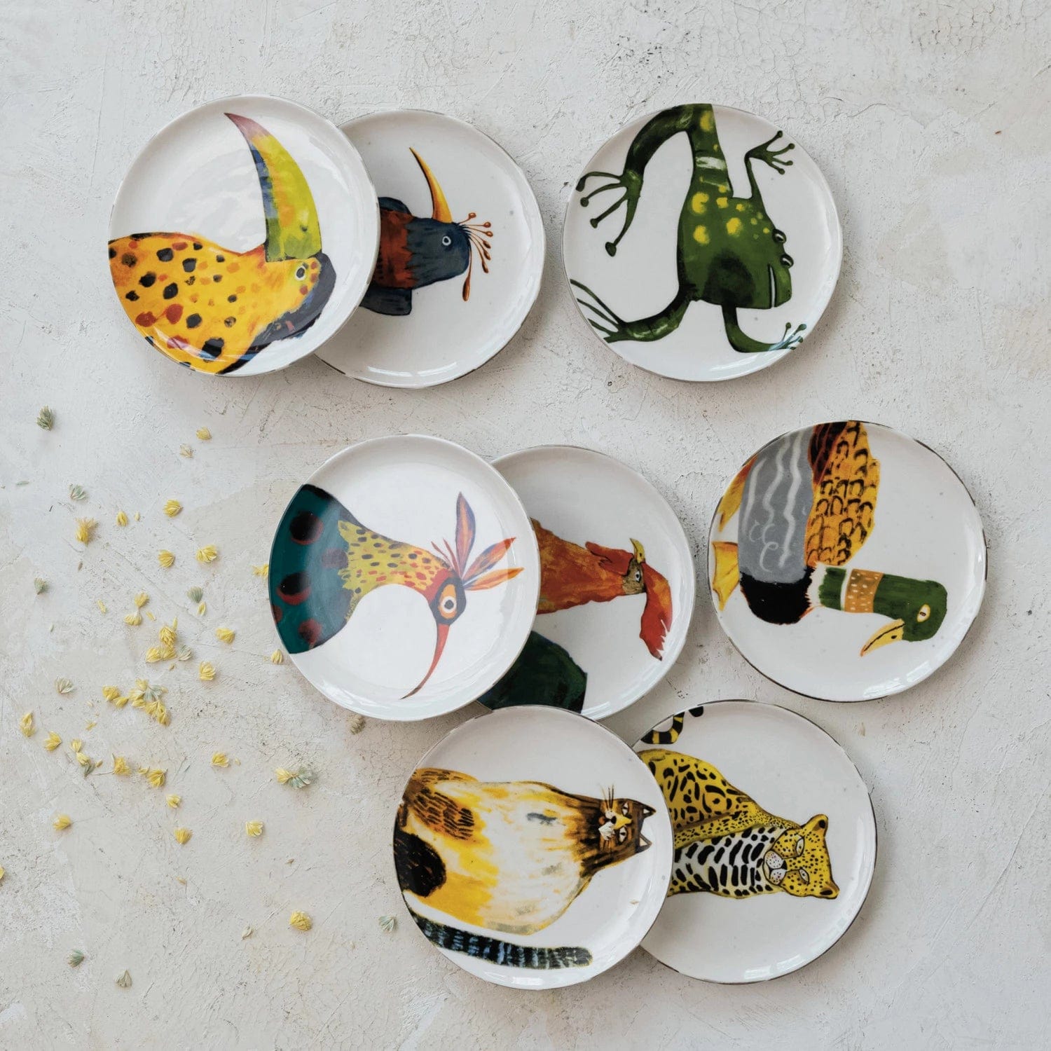 Creative Co-Op Creative Co-op Stoneware Animal Plate with Animal - Little Miss Muffin Children & Home