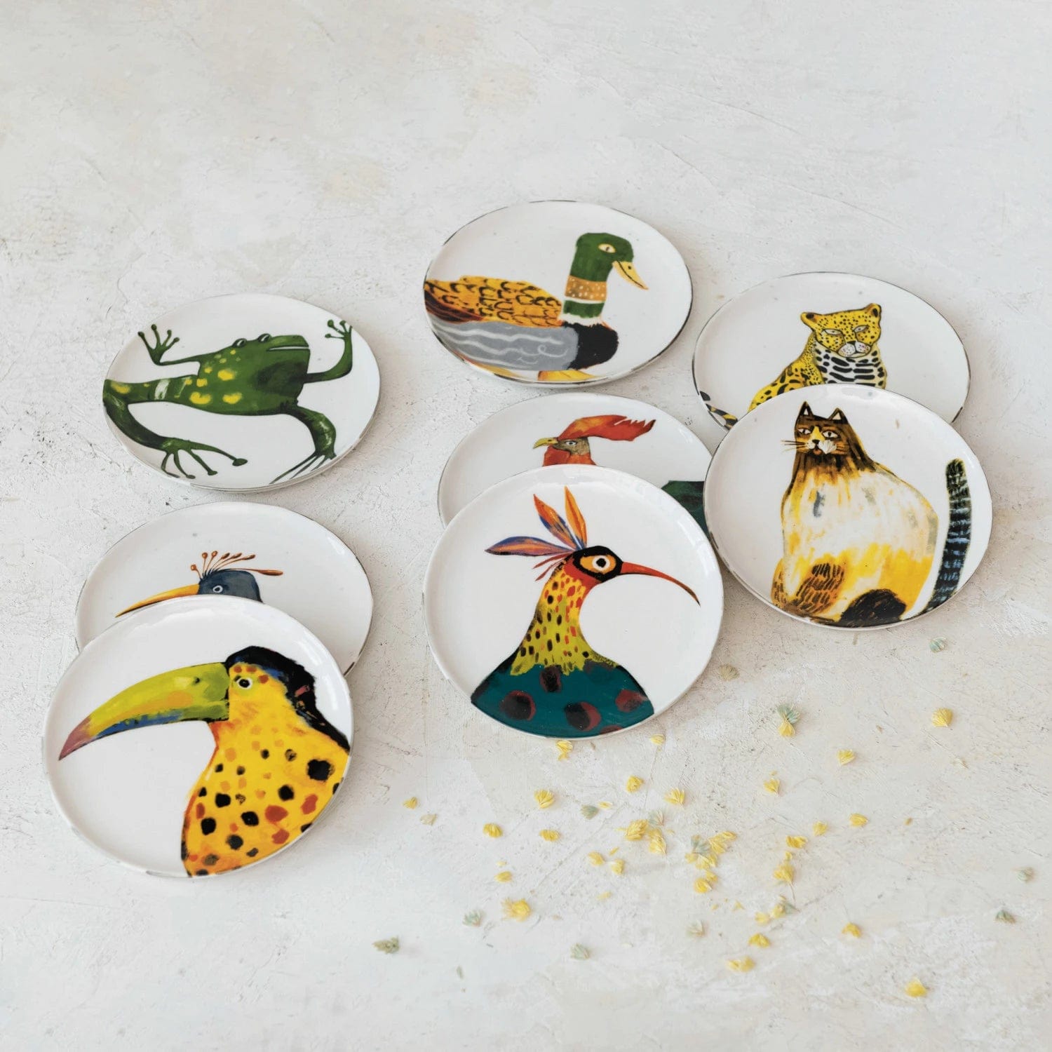 Creative Co-Op Creative Co-op Stoneware Animal Plate with Animal - Little Miss Muffin Children & Home