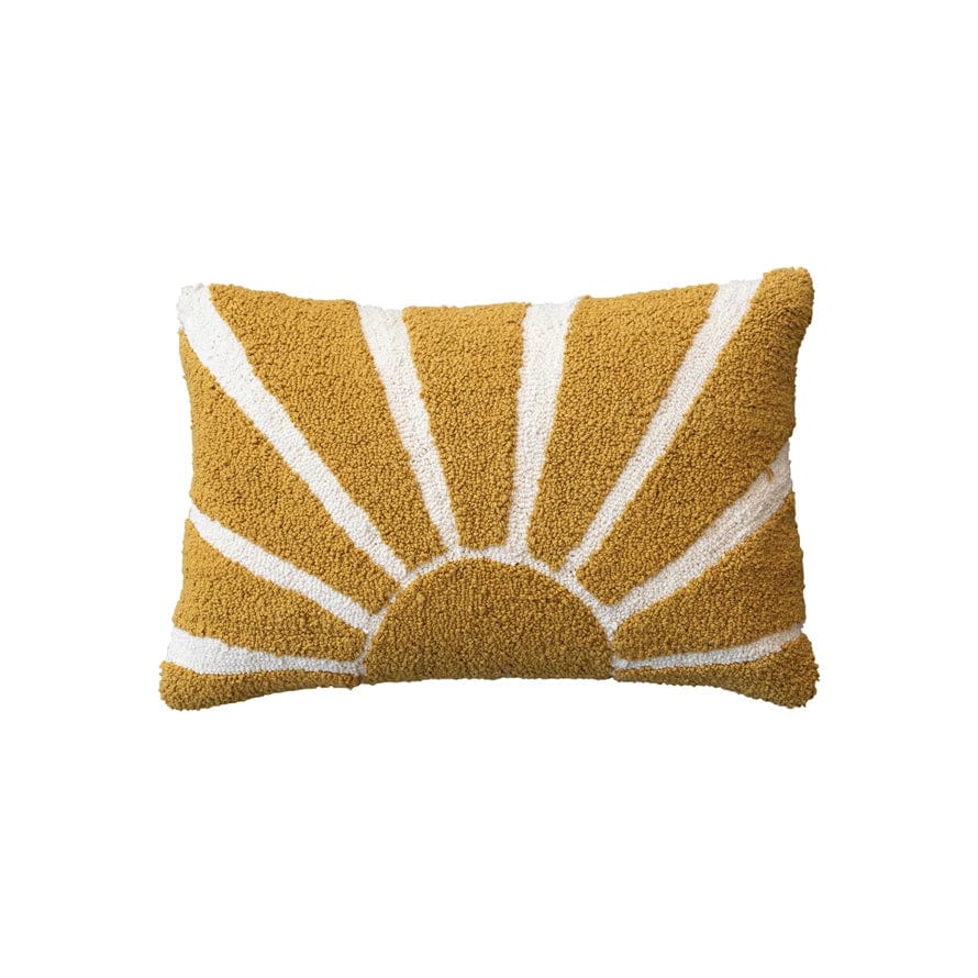 Creative Co-Op Creative Co-op Cotton Tufted Lumbar Pillow with Sun Pattern - Little Miss Muffin Children & Home