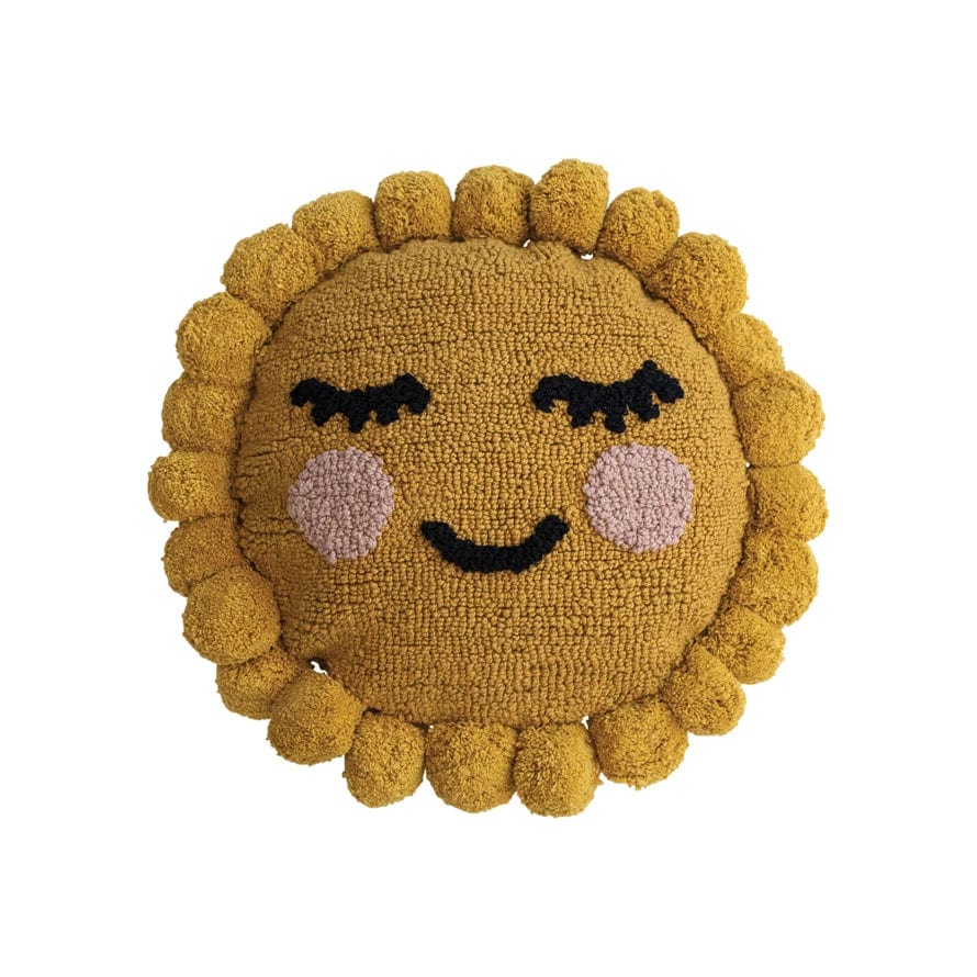 Creative Co-op Creative Co-op 12" Round Cotton Tufted Sun Shaped Pillow - Little Miss Muffin Children & Home