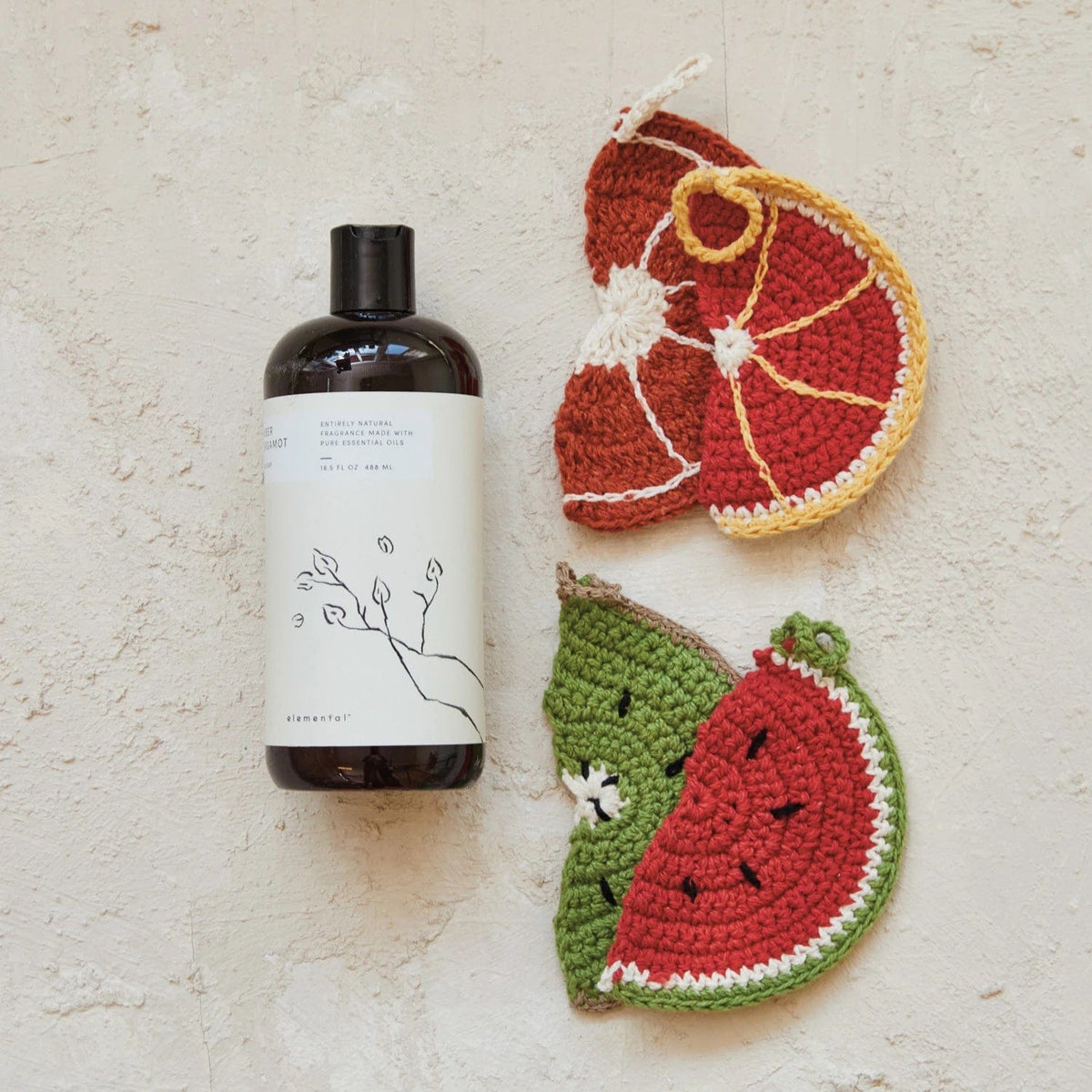 Creative Co-op Creative Co-op 5"L Cotton Crocheted Fruit Shaped Dish Scrubber with Loop, 4 Styles Available - Little Miss Muffin Children & Home