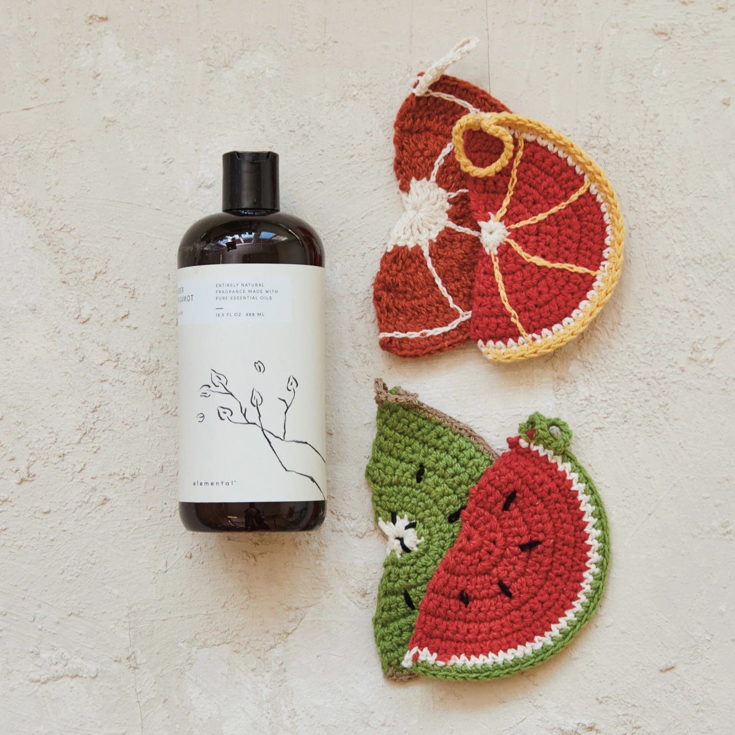 Creative Co-op Creative Co-op 5"L Cotton Crocheted Fruit Shaped Dish Scrubber with Loop, 4 Styles Available - Little Miss Muffin Children & Home