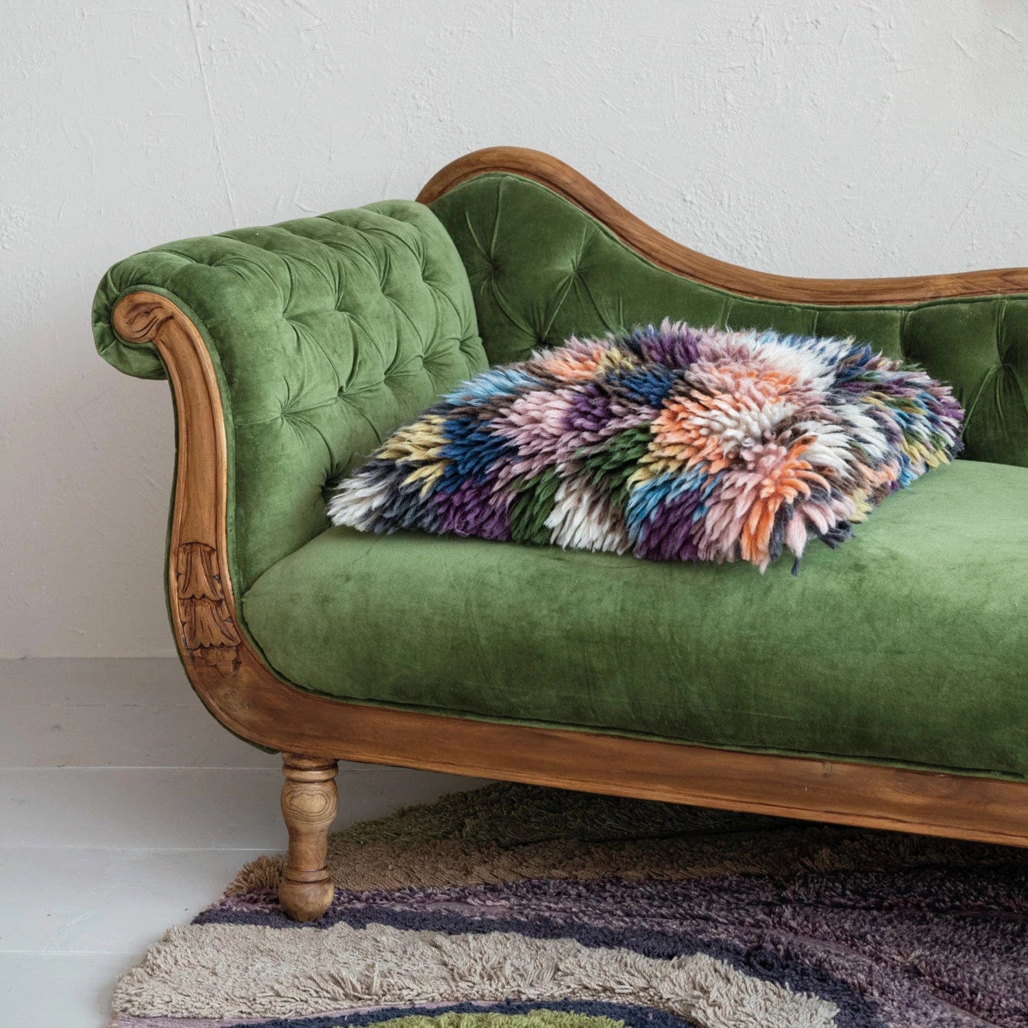 Creative Co-Op Creative Co-op 20" Square Woven New Zealand Wool Shag Pillow - Little Miss Muffin Children & Home