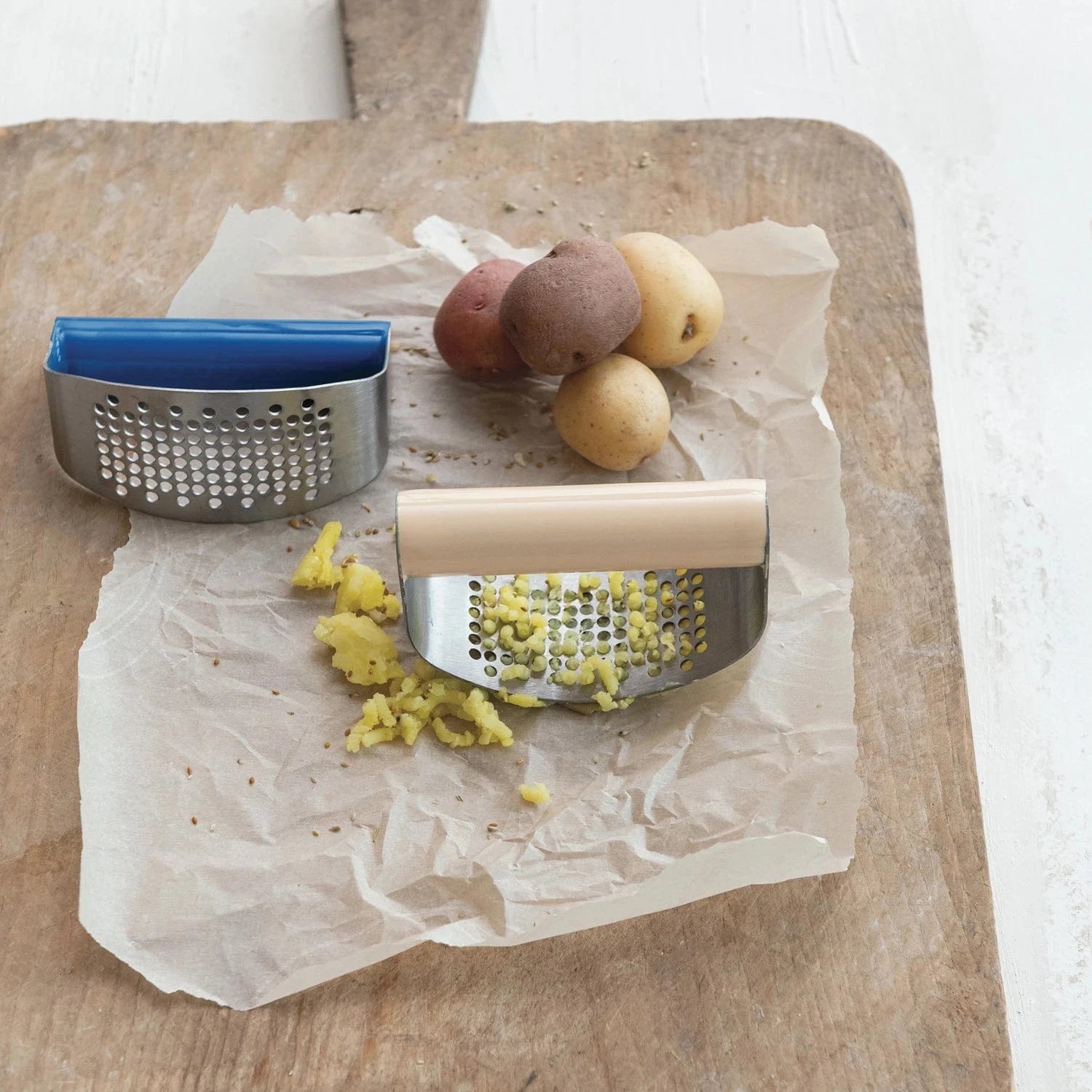 Creative Co-op Stainless Steel Garlic Press with Enameled Handle, 2 Colors - Little Miss Muffin Children & Home