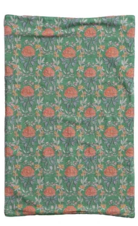green floral pattern towel