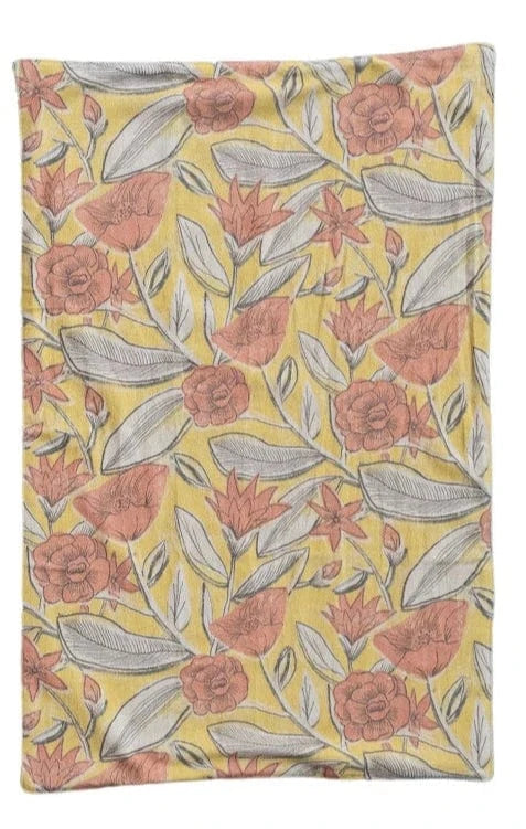 yellow floral napkin towel