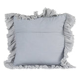 Creative Co-op 20" Square Light Blue Cotton Double Cloth Pillow with Ruffled Edge