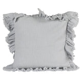 Creative Co-op 20" Square Light Blue Cotton Double Cloth Pillow with Ruffled Edge