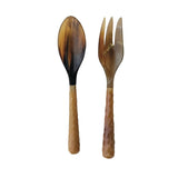 Creative Co-op 2pc Set of Natural Horn Salad Servers (Each One Will Vary)