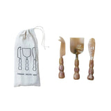 Creative Co-op Natural 6.5"L S/3 Natural Horn Cheese Servers in Bag (Each One Will Vary)