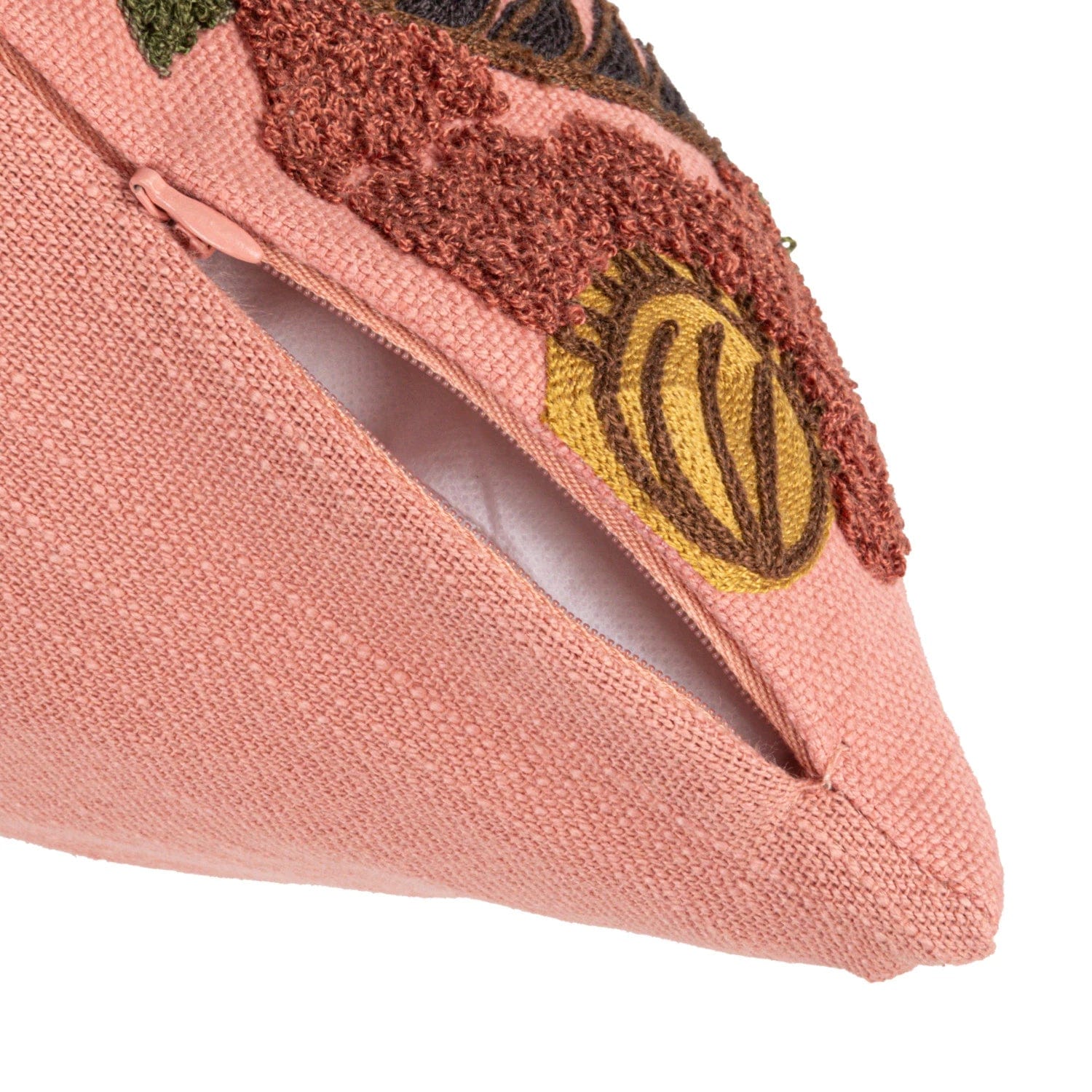 Creative Co-op Creative Co-op 20" Square Cotton Slub Pillow with Embroidered Tiger & Flowers - Little Miss Muffin Children & Home