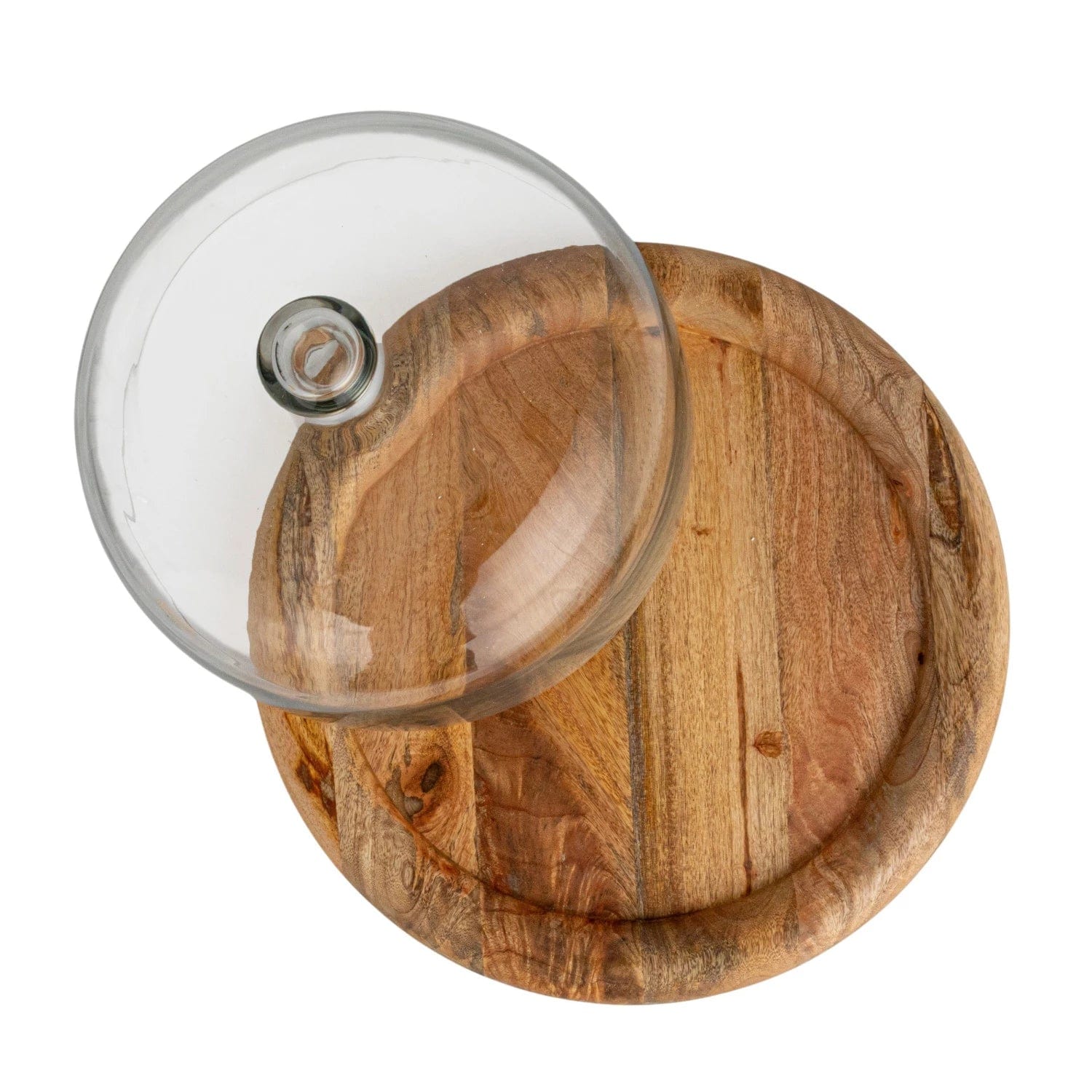 Creative Co-op Creative Co-op 16" Round x 8"H Glass Cloche with Natural Mango Wood Base - Little Miss Muffin Children & Home