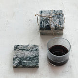 Creative Co-op Marble Coasters, 4PC Set