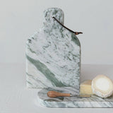 Creative Co-op Marble Cheese/Cutting Board with Natural Mango Wood Handle Canape Knife (Each One Will Vary)