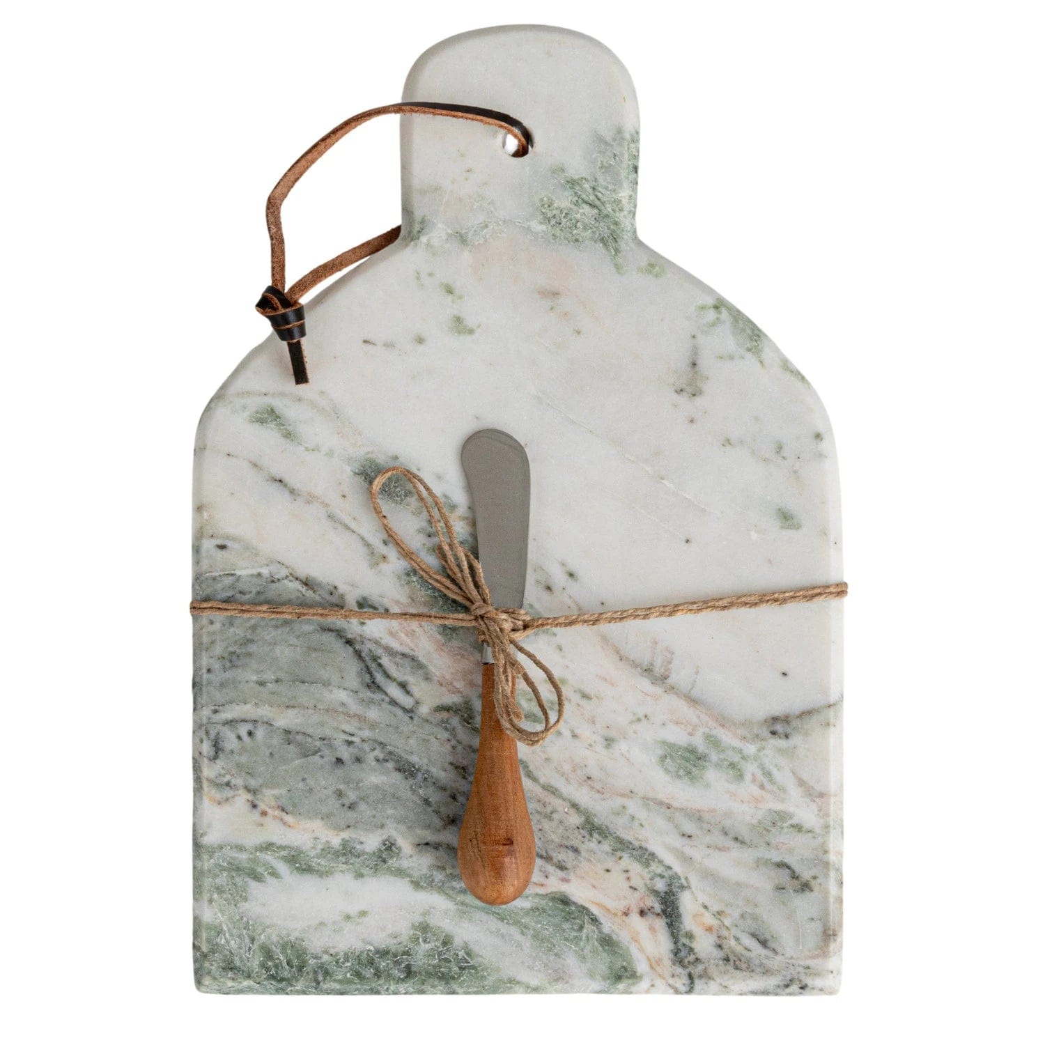 Creative Co-op Creative Co-op Marble Cheese/Cutting Board with Natural Mango Wood Handle Canape Knife (Each One Will Vary) - Little Miss Muffin Children & Home