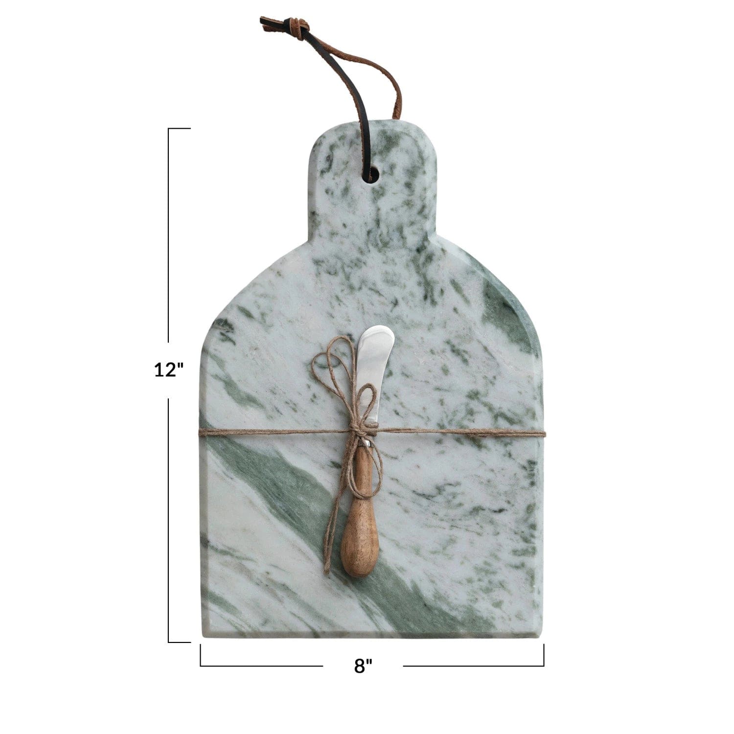 Creative Co-op Creative Co-op Marble Cheese/Cutting Board with Natural Mango Wood Handle Canape Knife (Each One Will Vary) - Little Miss Muffin Children & Home