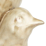 Creative Co-op Cream Color Stoneware Bird with Bowl (Each One Will Vary)